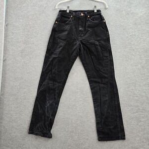 Wrangler Women Jeans 3x30 Black Denim Cowboy Cut High Rise Slim Fit